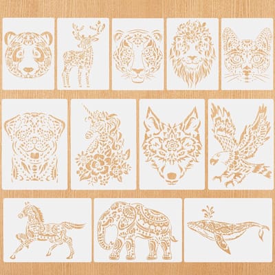 Allecto - Dierenstencil - Sjablonen voor schilderen - Herbruikbaar - 29 x 21 cm - Creatief knutselen - Geschikt voor kinderen - Textielontwerp