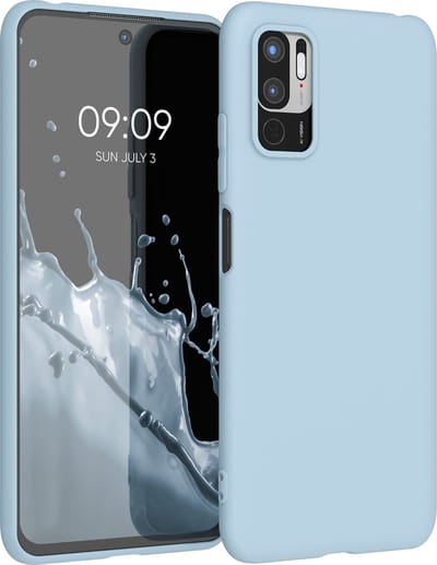 kwmobile telefoonhoesje geschikt voor Xiaomi Redmi Note 10 5G - Hoesje voor smartphone - Back cover in mat lichtblauw