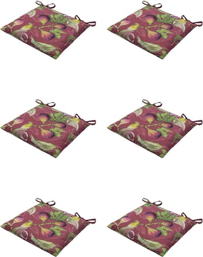 Madison - Zitkussen - Universeel - 6 stuks - 46 x 46 cm -Jasmijn Bordeaux - Tuin - Outdoor
