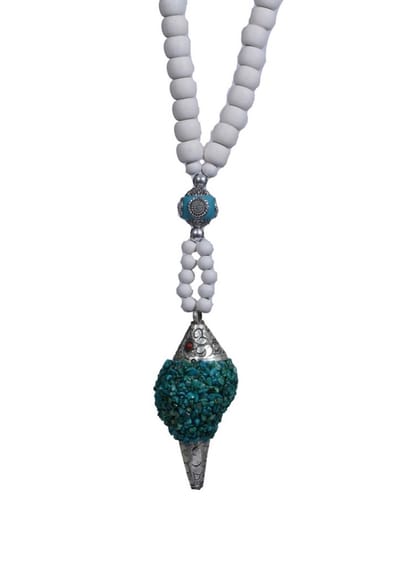 Heaven Eleven - dames - ketting- wit - hout - 925 - zilver - echte - schelp - 80cm