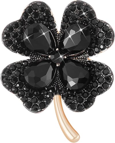 Clover Broche - Gelukssieraad - Feestelijke Accessoire - Zirkonia Versiering - Niet gespecificeerd - Zilverkleurig