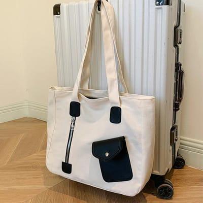 Grote Canvas Tas Niche Ontwerp Ins Stijl Tote Bag Vrouwelijke Student Schoudertas Pendel Handtas