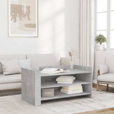 vidaXL - Salontafel - 100x50x50 - cm - bewerkt - hout - betongrijs