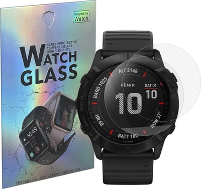 Screenprotector voor Garmin Fenix 6X / 6X Pro / 6X Pro Solar /6X Pro Sapphire - 2 stuks Beschermglas Smartwatch van glas Transparante glazen schermbeschermfolie