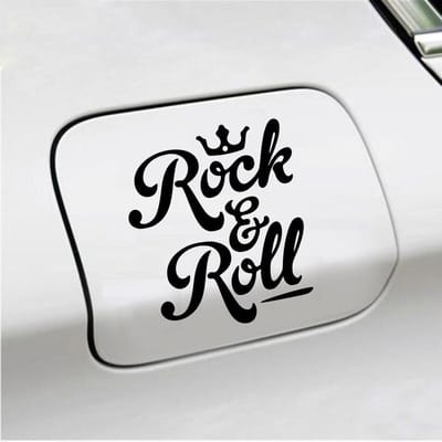 Bumpersticker - Rock & Roll - 11,3 X 13 - Zwart