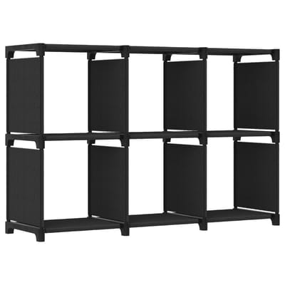 vidaXL - Kast - met - 6 - vakken - 103x30x72,5 - cm - stof - zwart