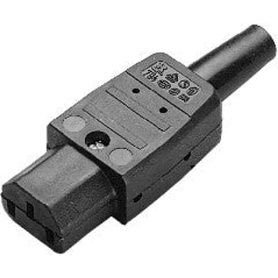 Ratio Electric C13 Stekker Vrouwelijk Recht 10A Zwart - 70450 [2 stuks]