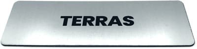 Deurbordje met tekst Terras - Formaat 150 x 50 mm x 1,6 mm - Incl. plakstrip | Geborstelde RVS-look toplaag | Gratis Verzending | Decoporta