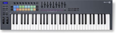 Novation Launchkey 61 MK4 - MIDI Keyboard Controller - 61 Semi-Gewogen Toetsen - 5 Octaven - 16 FSR Drumpad - 9 Faders - 8 Encoders - OLED Display - USB-C - 5-Pins MIDI