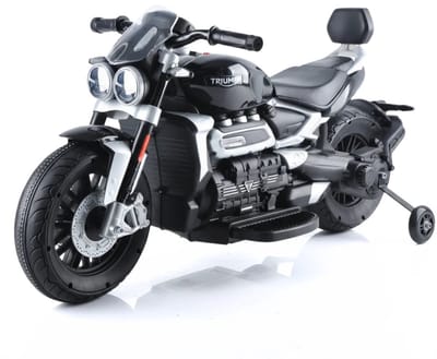 Triumph Rocket 3GT Elektrische Kindermotor 2 tot 5 jaar – Officieel Gelicentieerd Accuvoertuig met Lithium Batterij & Soft-Start – Tweewieler met Realistische Geluiden, Zijwieltjes & LED – Zwart
