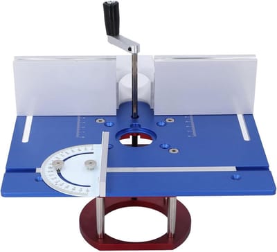 Routerlift Basis - Houtbewerking Hefsysteem - Precisie Frezen - Handmatige Hoogteverstelling - 240x200 mm Tafel - Blauw