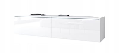 Bratex - TV-meubel - 140 cm breed - Wit Hoogglans & Mat - Hangend of Staand - 2-deurs