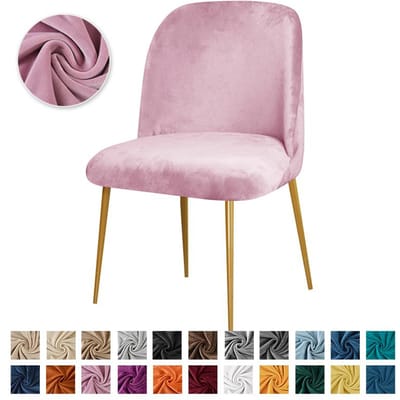 1/4/6 stuks Elastische Duckbill Stoelhoes Fluweelstof Eetkamer Stoelhoezen Stretch Effen Kleur Huis Rugleuning Stoelen Slipcovers 1pc Chair Cover white