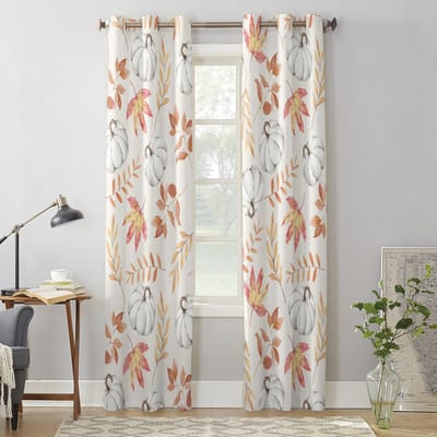 Herfst Esdoorn Bladeren Pompoen Moderne Raamgordijnen voor Woonkamer Slaapkamer Gordijn Keuken Behandeling Jaloezieën Drapes 135W x 60H(cm) x1