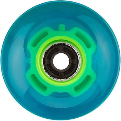 Nijdam LED Wielen voor Flip Grip Board - 60 x 45 mm - Blauw/Fluorgroen