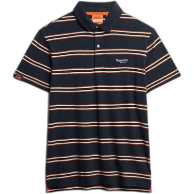 Superdry Lightweight Stripe Korte Mouw Poloshirt Blauw S Man