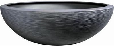 EDA Bloempot / plantenpot schaal Graphit - rond - kunststof - antraciet - D59 x H21 cm