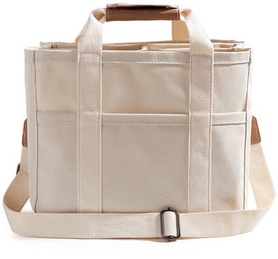 Canvas Handtas - Tote Bag - Canvas Tas - Meerdere Zakken - Verstelbaar - Meerdere Compartimenten - Handtas - Grote Capaciteit - Forenzen - Handheld, Schoudertas, Crossbody Tas - Met Compartimenten - 30×16×24cm - Off-White