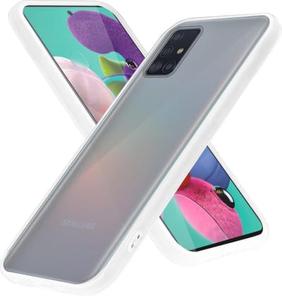 Cadorabo Hoesje geschikt voor Samsung Galaxy A51 4G / M40s in Mat Transparant - Hybride beschermhoes met TPU siliconen Case Cover binnenkant en matte plastic achterkant