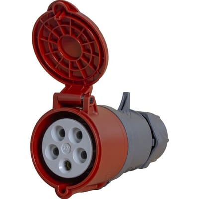 Power CEE contrastekker 5-polig 32A IP44 Rood