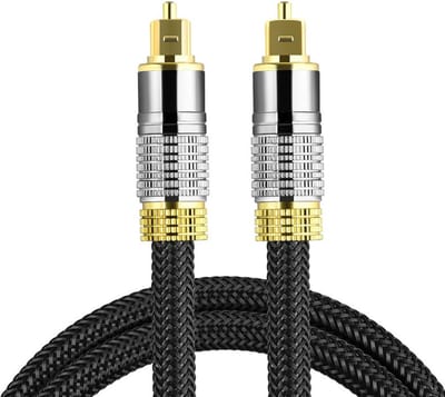 Provium - Toslink optische kabel - verguld - audiokabel - hoge kwaliteit - TV / DVD / CD / DAT / PS4 / AV / MD / TD - 1 meter - zwart