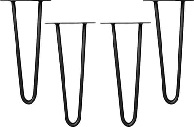 Haarspeld Tafelpoten - Tafelonderstel Meubelpoten - DIY Meubels Maken - 12mm Rondstaal - 20 cm Hoogte - Zwart