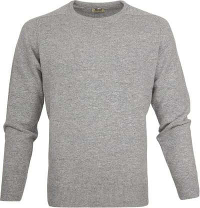 William Lockie Lambswool Grijs - Maat M - Heren - Pullovers