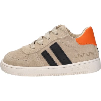 Shoesme Beige Sneakertje - Sneakers Kinderen - Jongens - Beige Black - Suède - Maat 20