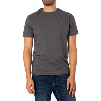 Gant T-Shirt Regular Uni Fine Shield Embroidery Antraciet Melange / male
