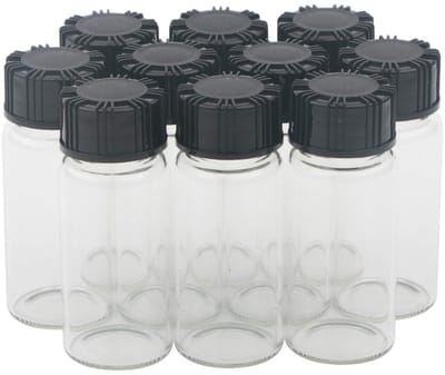 Dailygoods- Glazen Fles 10ml - Glazen Fles met Schroefdop - Glazen Flesjes - Borosilicaatglas - 10 Stuks - Ideaal voor Opslag en Knutselen - Sample Bottle