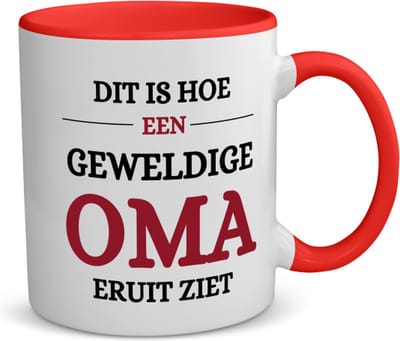 Akyol - geweldige oma eruit ziet koffiemok - theemok - rood - Oma - beste oma - verjaardagscadeau - cadeau voor oma - gift - 350 ML inhoud