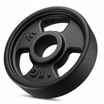 Marbo Sport - Halterschijf - Weight Plate gecoat - 1 kg - Gietijzer - Boring 31 mm - Voor krachttraining en thuisgym en Home Gym - Zwart