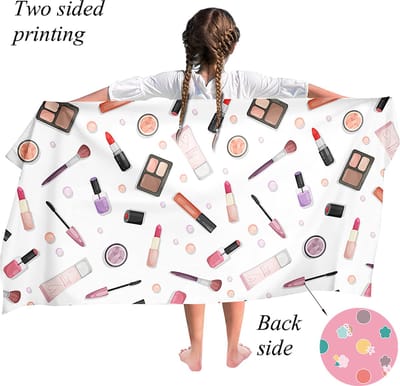 Ulticool - Microvezel Handdoek - Make-up Lippenstift Nagellak - voor Krullend Haar - Badhanddoek - Strandlaken Kind - Sneldrogend Badlaken - 140 x 70 cm - voor Reizen Zwemmen Sport Spa Yoga – Reishanddoek Microfiber Wit - Meisje