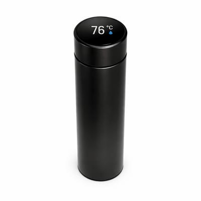 Thermosfles met LCD temperatuur Display - RVS vacuum geisoleerd - Thermosbeker- Dubbelwandige Thermosfles - Isoleerfles - Thermoskan - Travel Mug - Koffiebeker - Drinkflessen -Smart Thermos- zwart