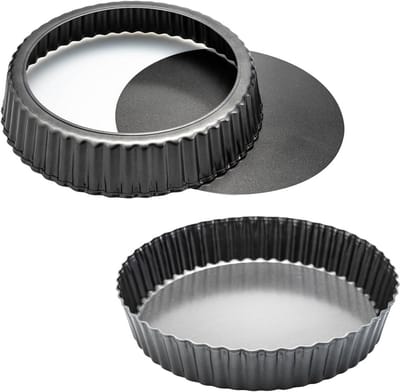 Set van 2 Hoge Ronde Bakvormen met Losse Bodem - Non-stick Quiche, Taart en Springvorm