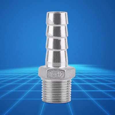 Dailygoods- Slangkoppeling Roestvrij Staal - Slangstuk 3/8 x 12 mm - Verbindingsstuk - Schroefdraad Mannelijk - Duurzaam - Geschikt voor Water/Gas - Slangverbinder