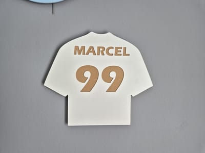 Moliland Serie - MDF Wanddecoratie - Voetbalshirt - Personaliseerbaar