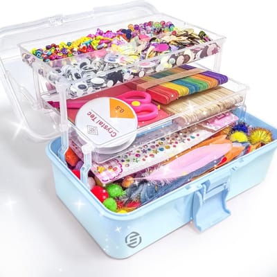Equivera Knutselkoffer - Knutselset voor jongens en meisjes - Knutseldoos - Knutselkoffer voor Jongens en Meisjes - Knutselkoffer Kinderen - Cadeautip voor uw kind!