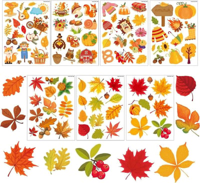 Pompoen herfstdecoratie Thanksgiving raamstickers - herfstdecoraties - eikels - pompoen raamafbeeldingen - thuis - school