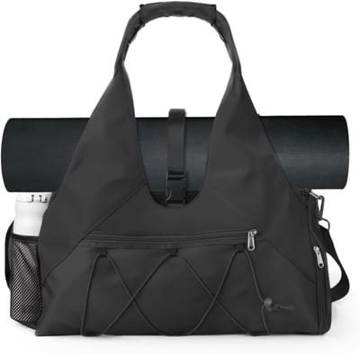 Sporttas voor Yoga met Schoen- en Nat Compartment, Ideaal als Reis- en Gymtas voor Dames en Heren, Inclusief Yoga Mat Opbergruimte