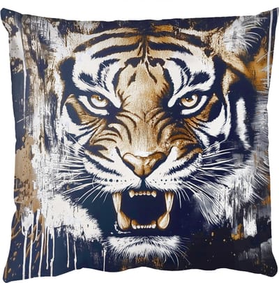 Sierkussens - Kussentjes Woonkamer - 50x50 cm - Tijger - Verfspatten - Goud