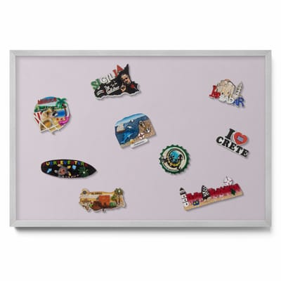 Tulup Magneetbord met Zilveren Frame - Paars Magneetbord in Stijlvolle Kleuren - 60 cm x 40 cm - Lila kleur - Magneetbord voor Foto's en Notities - Magneetbord voor Reissouvenirs - Magnetisch Bord Foto Bevestiging