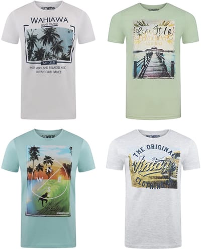 riverso Heren T-Shirt RIVLukas 4 Pack regular fit Veelkleurig S Ronde Hals Volwassenen - gemaakt van 100% katoen