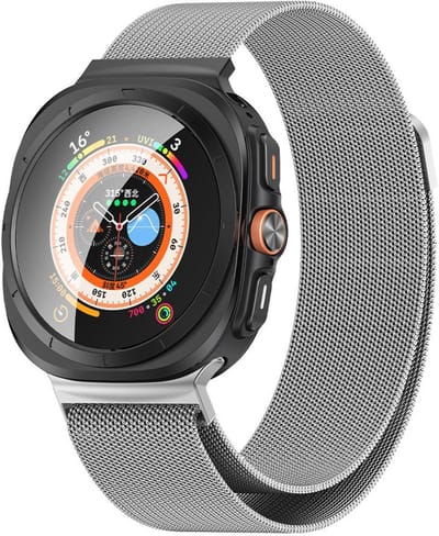 Milanees bandje - geschikt voor Samsung Galaxy Watch Ultra (47mm) / Ultra 2025 (47mm) - rvs Milanese met magneet sluiting - zilver