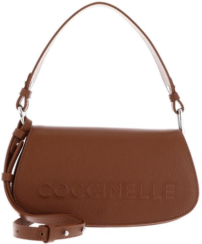 COCCINELLE Leren handtas schoudertas Myrtha Maxi Log Mini Crossbody Bag Cognac bruine