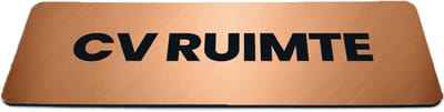 Deurbordje Brons/Koper-look met tekst cv ruimte - Formaat 150 x 50 mm x 1,6 mm - Zelfklevend | Luxe uitstraling | Geborstelde Koper/Brons toplaag | Gratis Verzending | Decoporta
