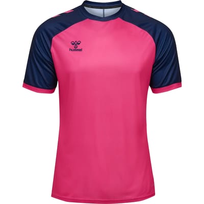 Hummel Match League Shirt Korte Mouw Heren - Raspberry / Marine | Maat: 2XL