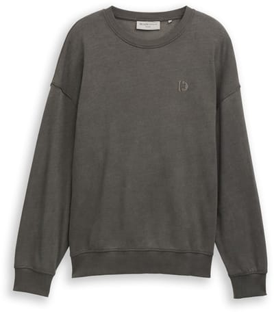 Tom Tailor Denim - Relaxed overgeverfd sweatshirt - Maat M - Black