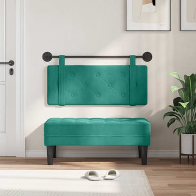 vidaXL - Hangend - hoofdbord - Turquoise - Fluweel