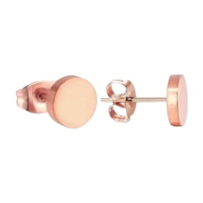 Aramat Jewels | Oorbellen | Rosekleurige Ronde Oorstekers RVS 8mm | | | |8mm | Staal | Kinderen, Volwassenen | Verkleurd niet